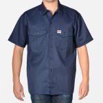 Short Sleeve Button-Up Shirt - Navy