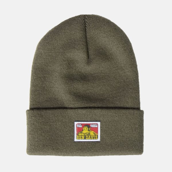 Cuffed Knit Beanie - Moss